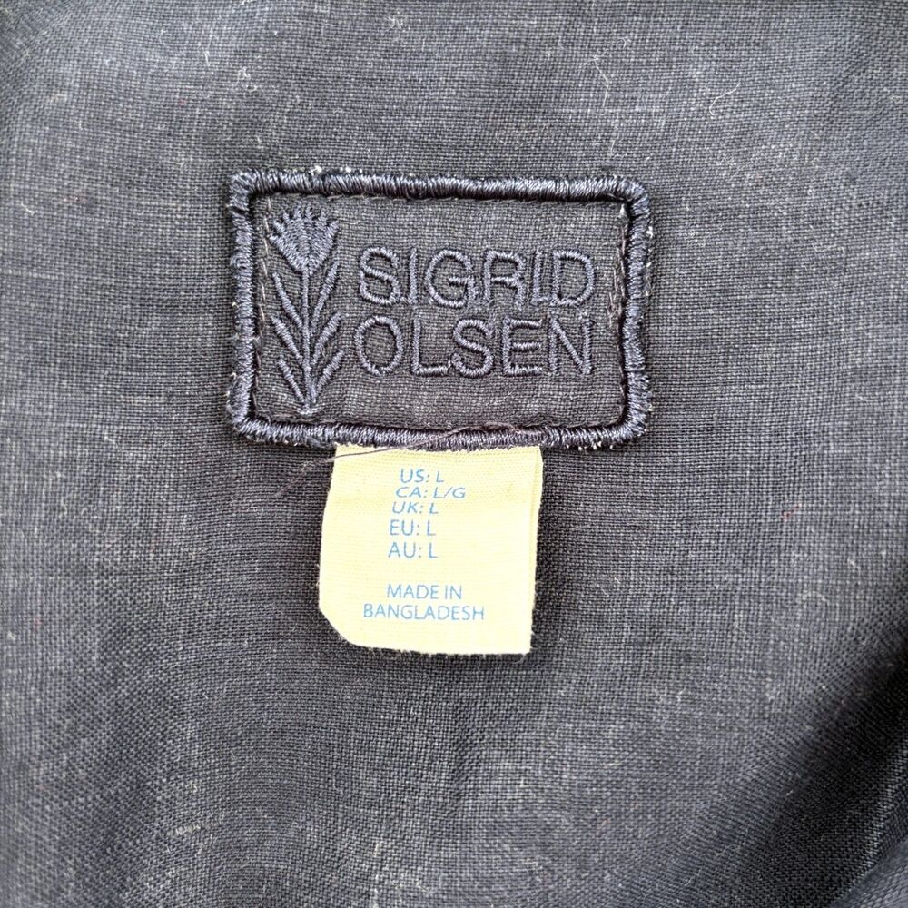 Sigrid Olsen Coastal Capsule Linen Button Up Top Large Minimalist Lagenlook - Picture 3 of 7